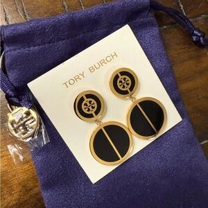Tory Burch Black and Gold Earrings